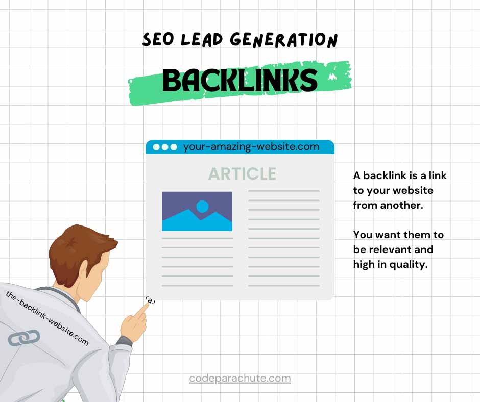 Backlinks are links to your website from other websites. You want these to be high quality and relevant.