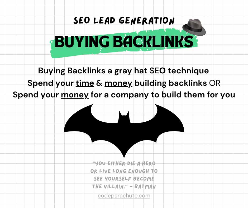 Buying backlinks is a grey hat SEO technique. You can spend your own money to do it, or pay others to help you with it.