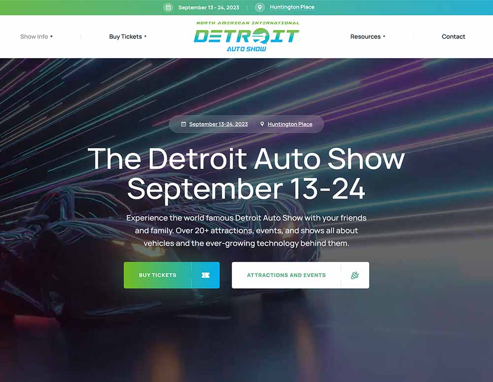 Naias The Detroit Auto Show Website Portfolio