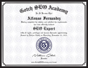 Seo Expert Certification Alfonso Fernandez